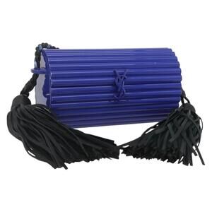 SAINT LAURENT Cassandra Shoulder Bag plastic Blue Auth 159447SAV